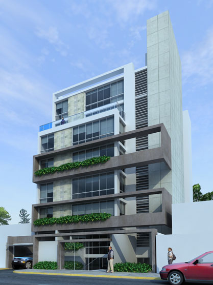 Render de edificio comercial